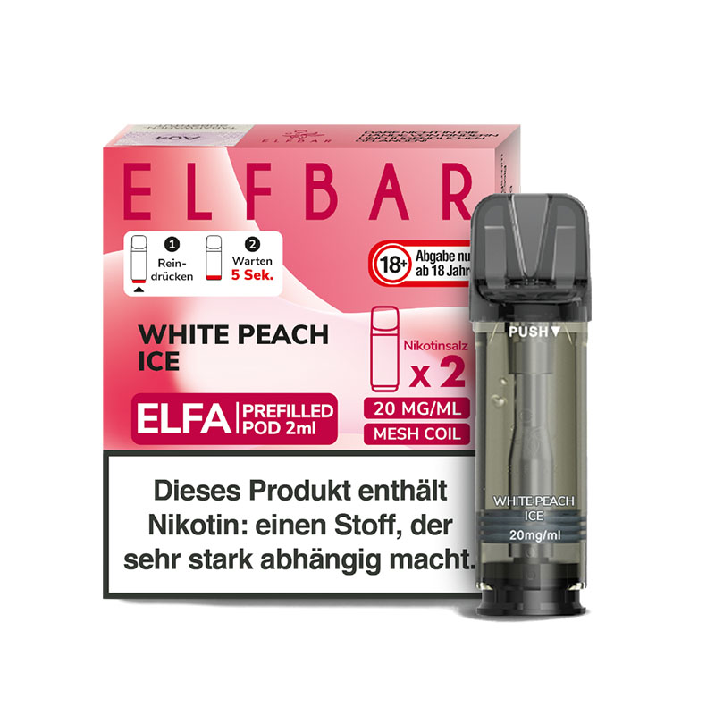 Elfbar Elfa Pods White Peach Ice - 20mg Nikotin