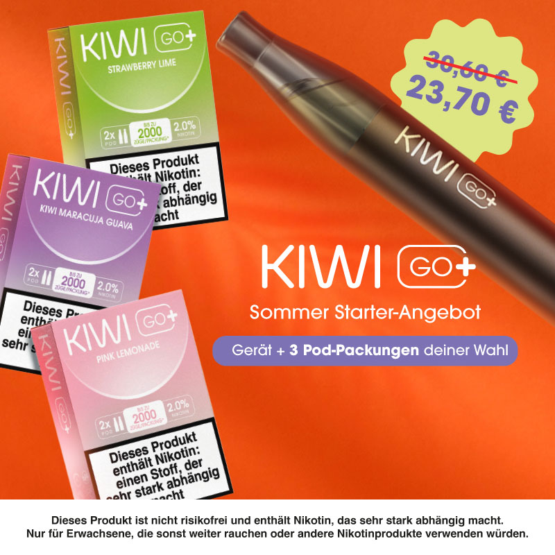 KIWI Go+ Sommer Flavours + Gratis Device Aktion