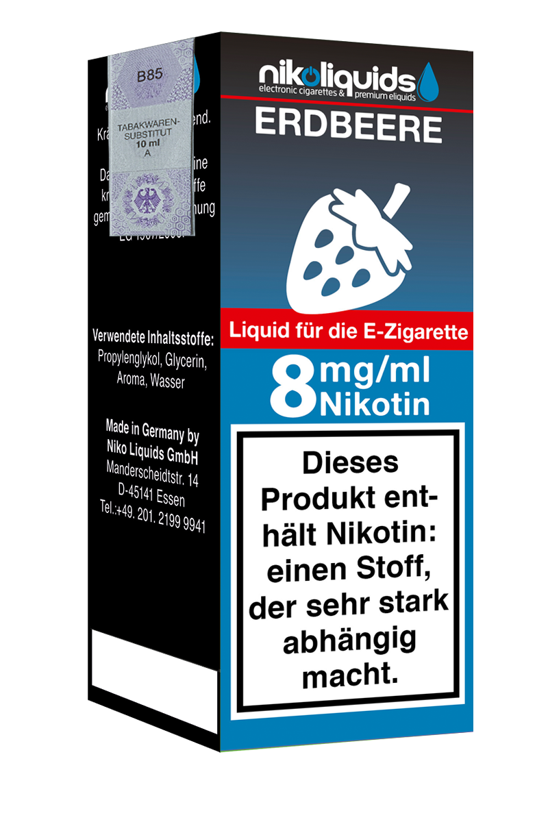 E-Liquid Nikoliquids Erdbeere 8 mg 70 Pg/30 Vg