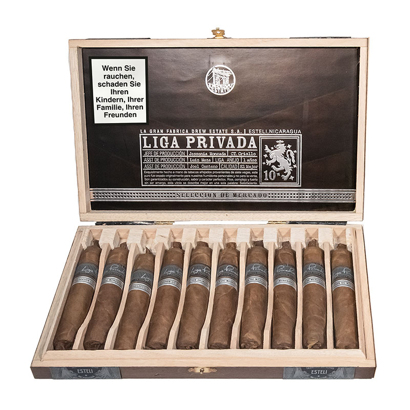 Drew Estate Liga Privada 10 Seleccion de Mercado Robusto Zigarren Kiste