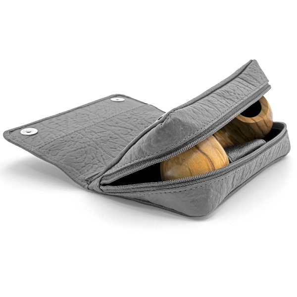 White Elephant Loxo Leder Grau 2er Pfeifentasche offen