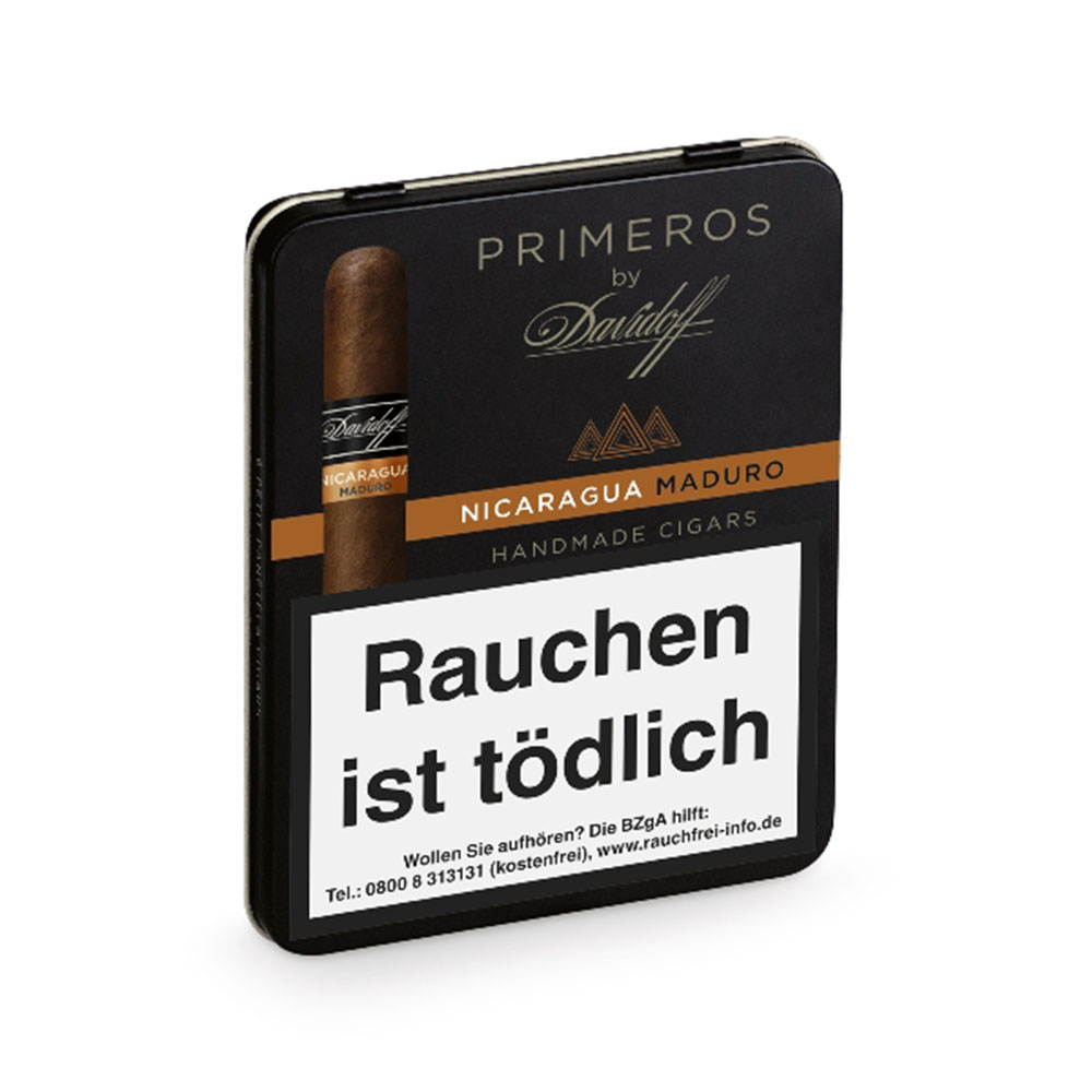 Davidoff Primeros Nicaragua Maduro Petit Panetela Zigarren Schachtel