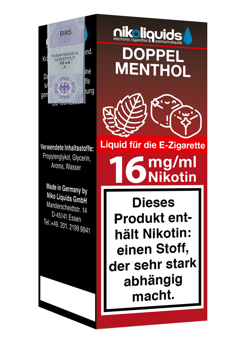 E-Liquid Nikoliquids Doppel Menthol 16 mg 70 Pg 30 Vg