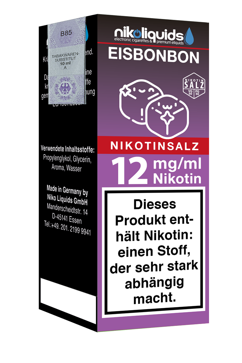 E-Liquid Nikotinsalz Nikoliquids Eisbonbon 12 mg