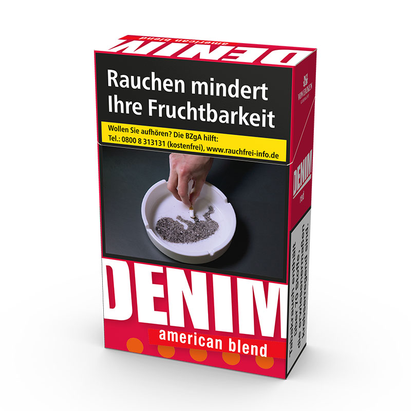Denim Red L Zigaretten Schachtel