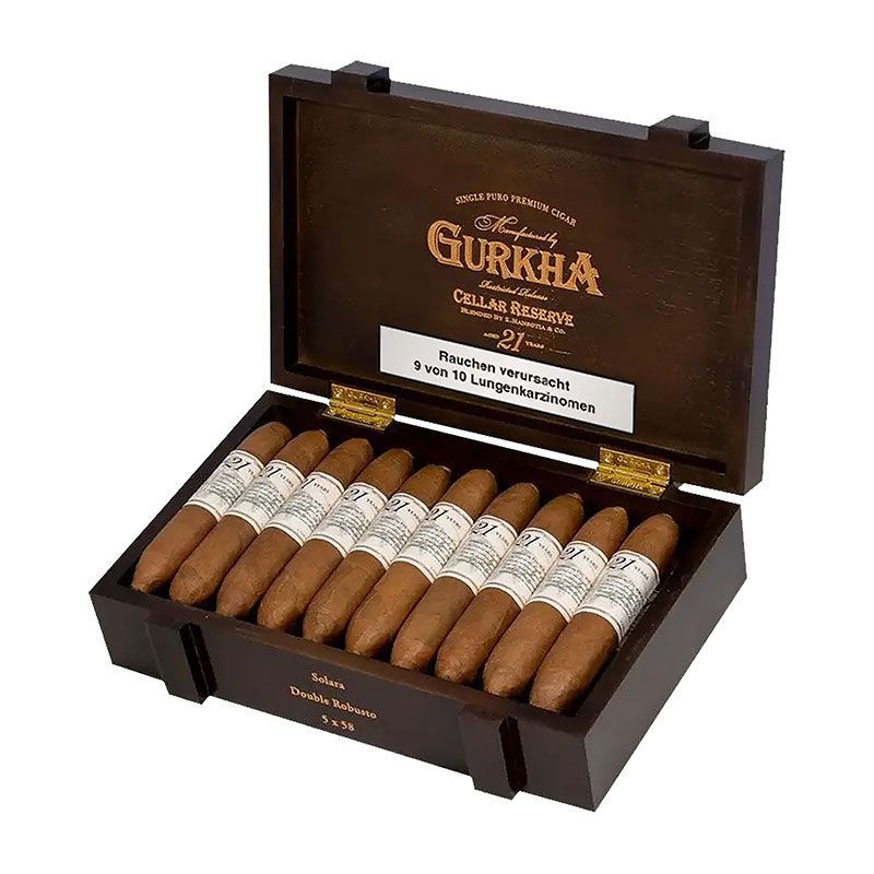 Gurkha Cellar Reserve 21 Years Solara Zigarren Kiste Open