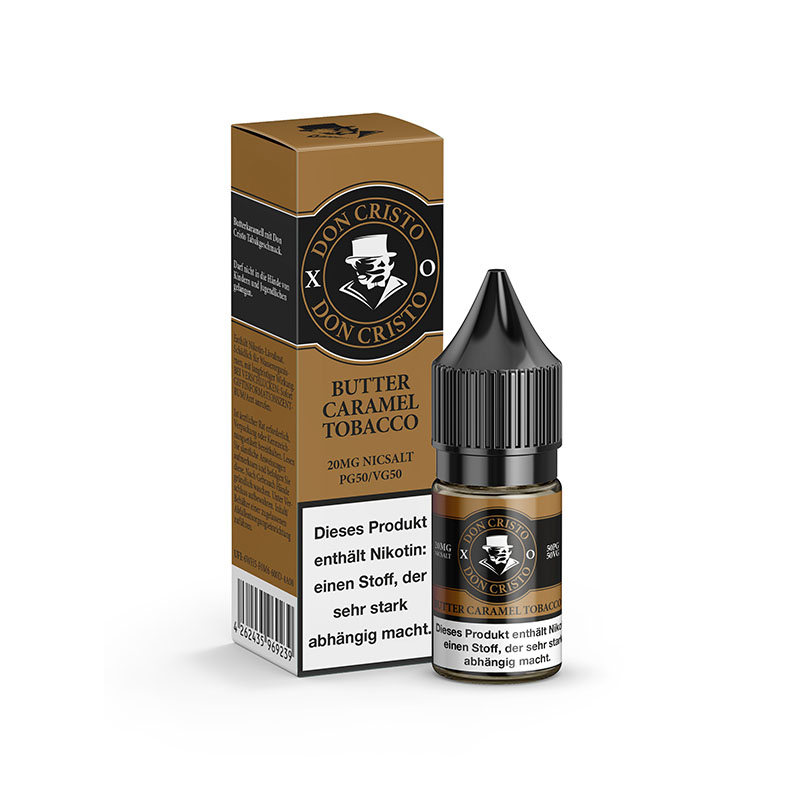 Don Cristo Butter Caramel Tobacco 20mg Nikotinsalz Liquid mit Packung