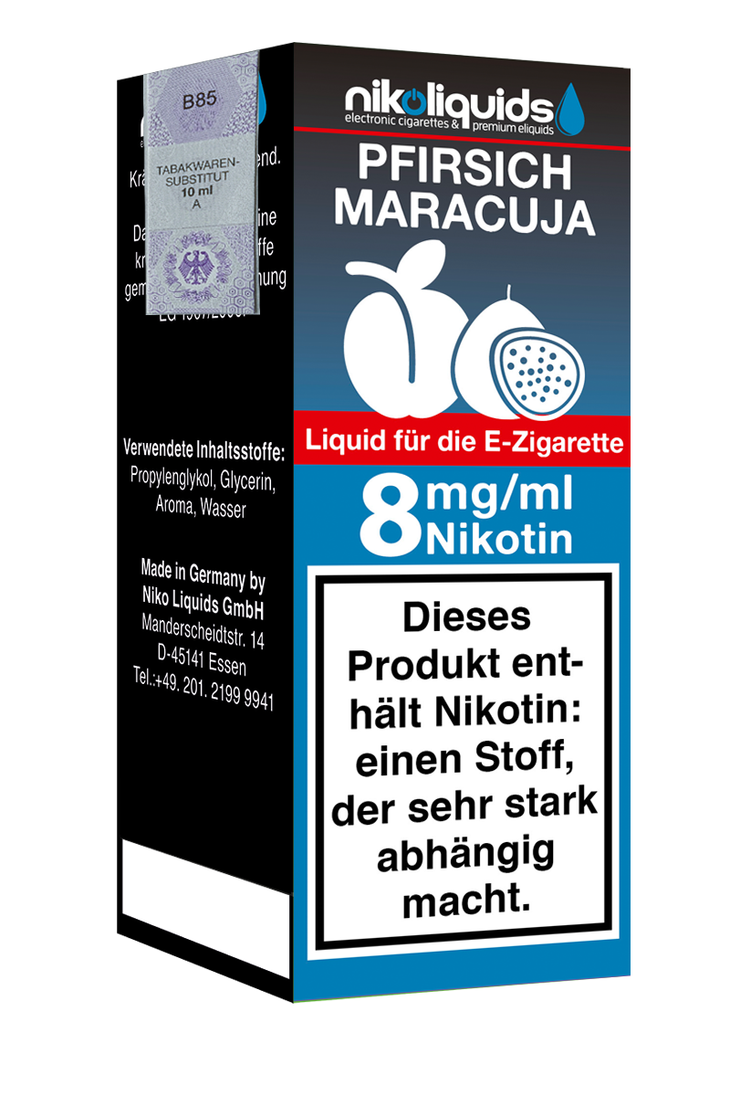 E-Liquid NIKOLIQUIDS Pfirsich-Maracuja 8 mg