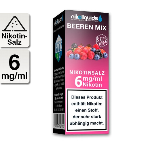 E-Liquid Nikotinsalz NIKOLIQUIDS Beeren Mix 6 mg
