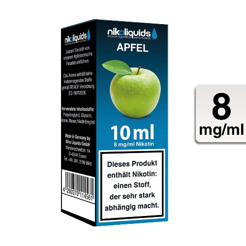 E-Liquid NIKOLIQUIDS Apfel 8 mg