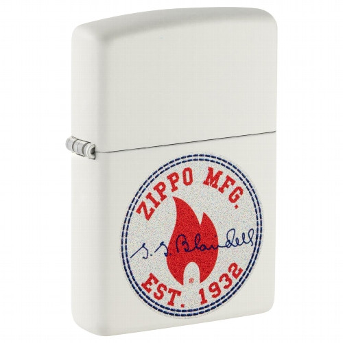 Zippo weiß matt Zippo Design mit Handy Halter
