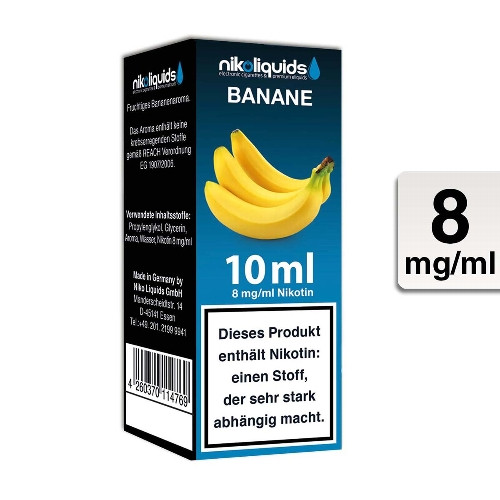 E-Liquid NIKOLIQUIDS Banane 8 mg