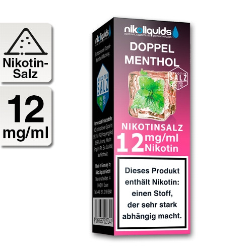 E-Liquid Nikotinsalz NIKOLIQUIDS Doppel Menthol 12 mg