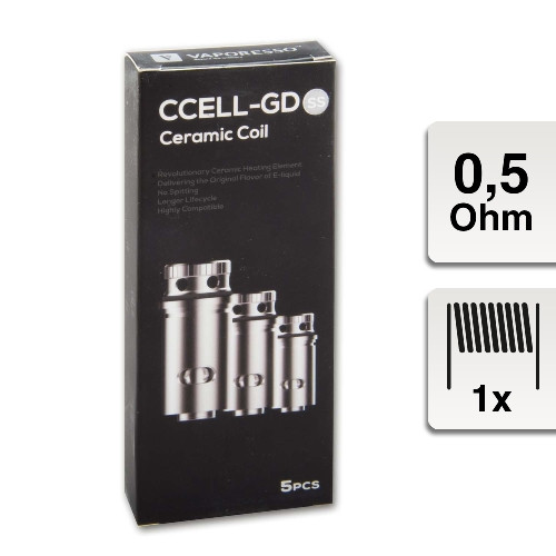 E-Clearomizercoil VAPORESSO Ccell SS 0,5 Ohm