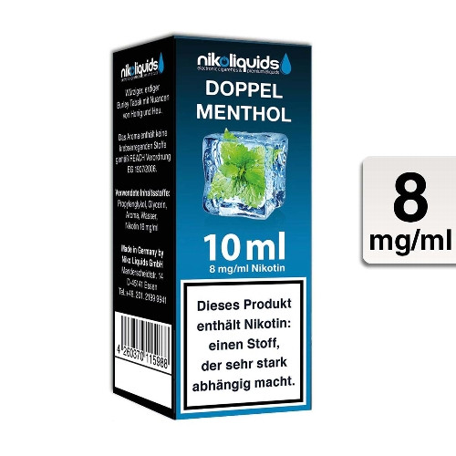 E-Liquid NIKOLIQUIDS Doppel Menthol 8 mg