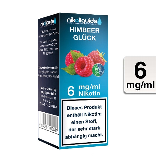 E-Liquid NIKOLIQUIDS Himbeerglück 6 mg