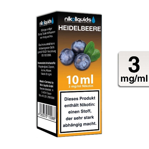 E-Liquid NIKOLIQUIDS Heidelbeere 3 mg