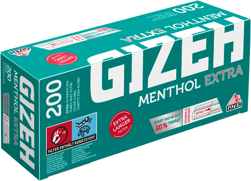 Gizeh Menthol Extra Hülsen 200 Stück Packung