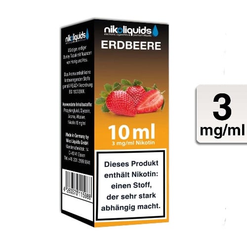E-Liquid NIKOLIQUIDS Erdbeere 3 mg