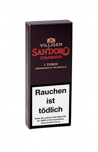 Villiger San´Doro Colorado Toro Zigarren 3er Schachtel