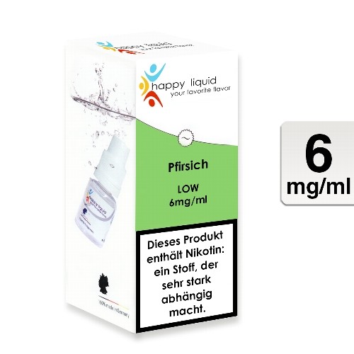 E-Liquid Happy Liquids Pfirsich 6 mg
