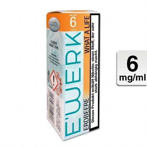 E-Liquid E'WERK What a Life 6 mg Nikotin (Erdbeere)