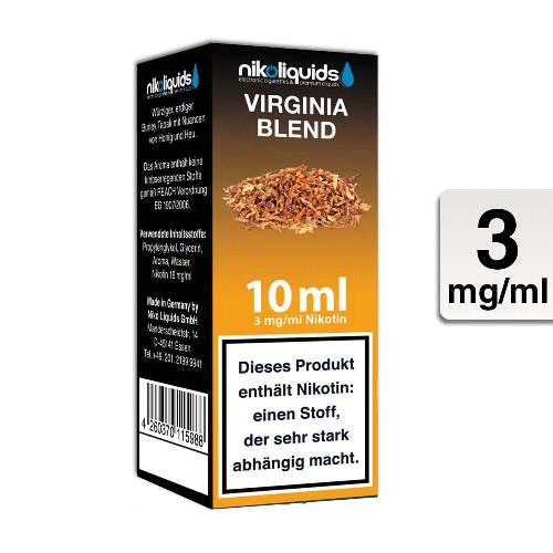 E-Liquid NIKOLIQUIDS Virginia Blend 3 mg