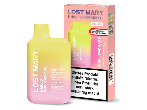 Lost Mary BM600 Einweg E-Zigarette Pink Lemonade 20mg