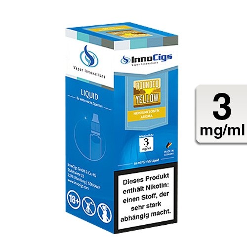 E-Liquid INNOCIGS Rounded Yellow Honigmelonen Aroma 3 mg