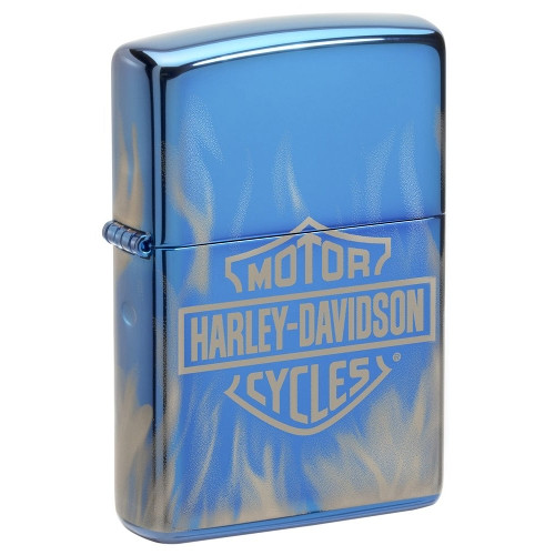 Zippo high polish blue Harley Davidson