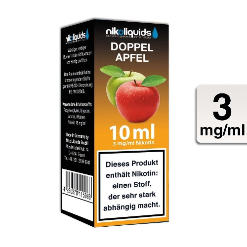 E-Liquid NIKOLIQUIDS Doppel Apfel 3 mg