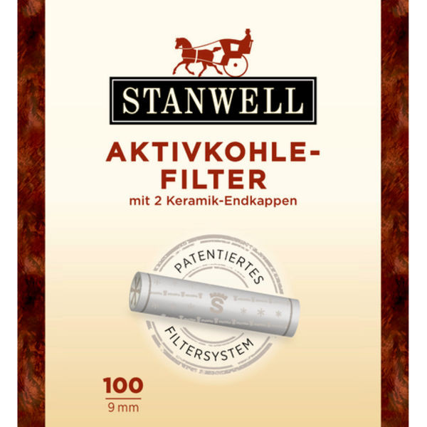 Pfeifenfilter Aktivkohle Stanwell 9 mm 100er Packung