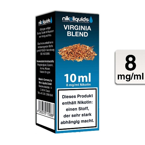 E-Liquid NIKOLIQUIDS Virginia Blend 8 mg