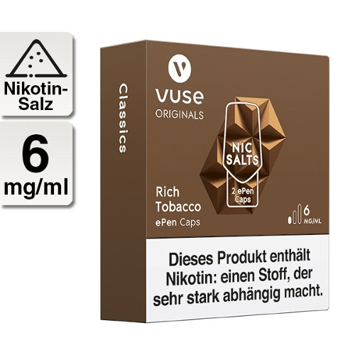 E-Kartusche VUSE ePen Rich Tobacco Nic Salts 6mg
