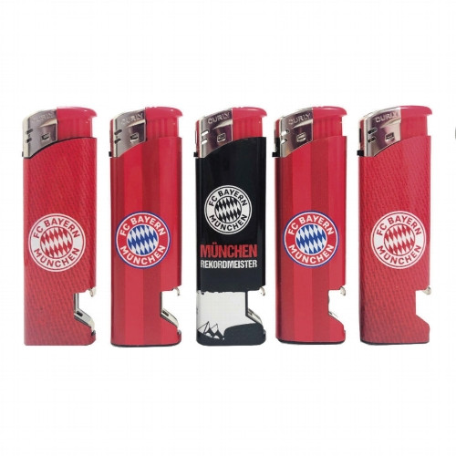 Einwegfeuerzeug Piezo FC Bayern mit Flaschenöffner