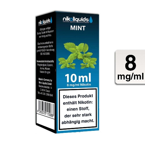 E-Liquid NIKOLIQUIDS Mint 8 mg