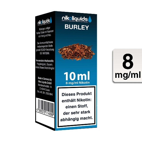 E-Liquid NIKOLIQUIDS Burley 8 mg