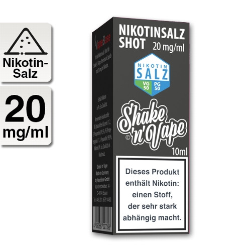 E-Liquid Nikotinsalz NIKOLIQUIDS Shot ohne Aroma 20 mg