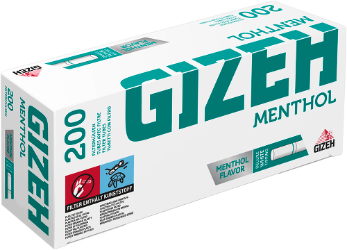 Gizeh King Size Filterhülsen Menthol Tip 200 Stück Packung
