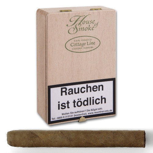 House of Smoke Cottage Line Corona Sumatra Zigarren 10er Kiste