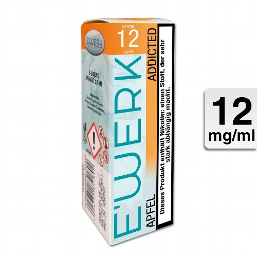E-Liquid E'WERK Addicted 12 mg Nikotin (Apfel)