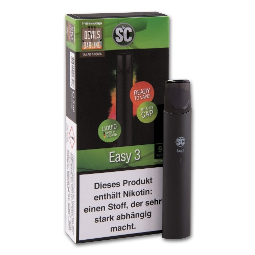 E-Zigarette SC Easy 3 Set Devils Darling Tabak Cap 9 mg
