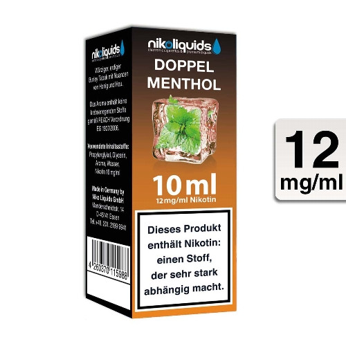 E-Liquid Nikoliquids Doppel Menthol 12 mg 50 Pg/50 Vg