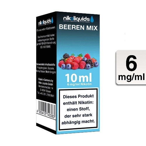 E-Liquid Nikoliquids Beeren Mix 6 mg 50 Pg/50 Vg