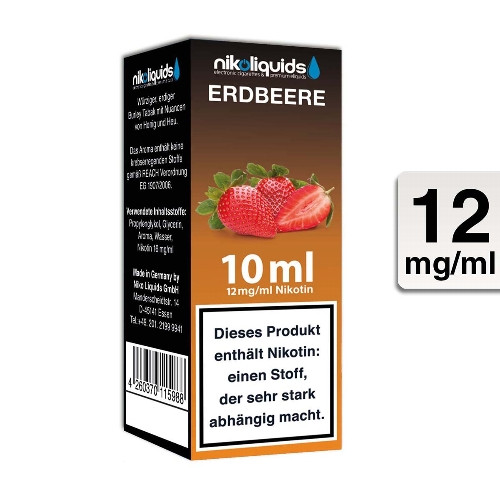 E-Liquid NIKOLIQUIDS Erdbeere 12 mg