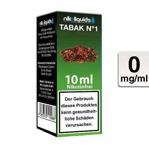 E-Liquid NIKOLIQUIDS Tabak No. 1 0 mg