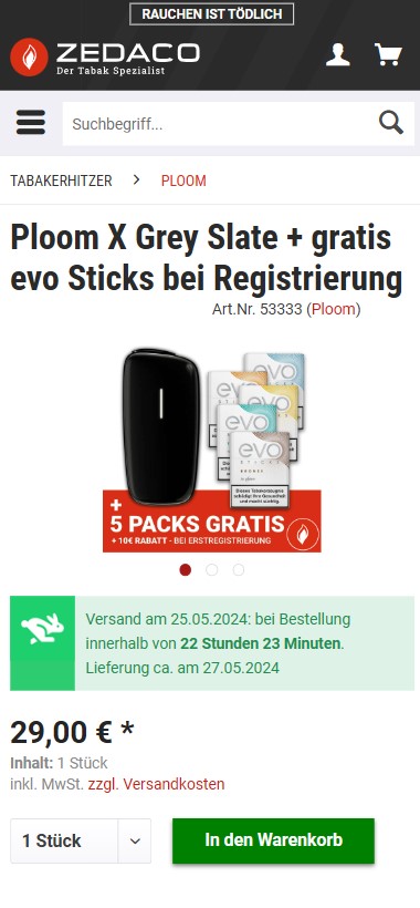 Ploom X in den Warenkorb legen