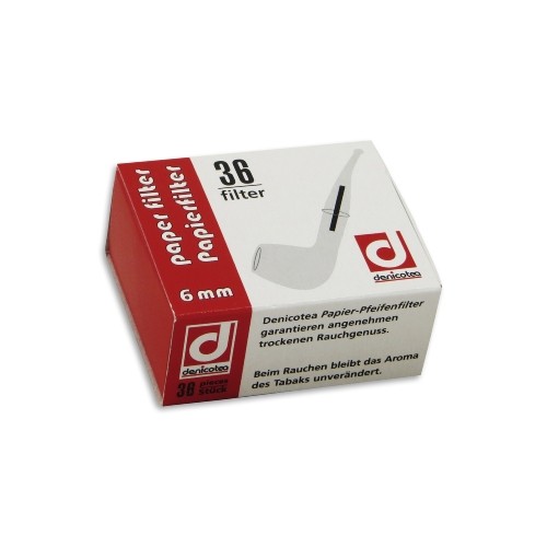 Pfeifenfilter Denicotea 6mm 36er Schachtel