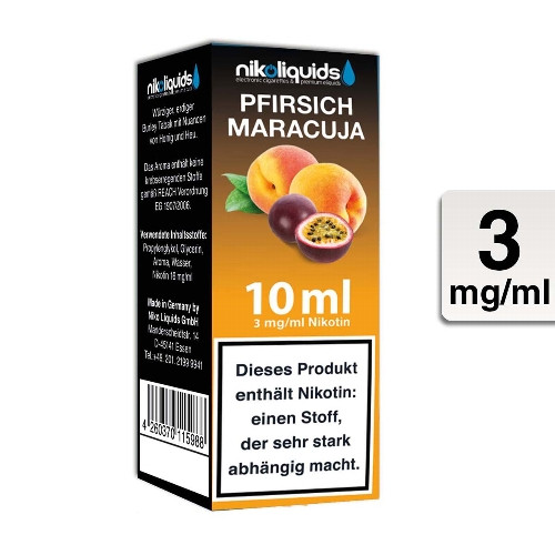 E-Liquid NIKOLIQUIDS Pfirsich-Maracuja 3 mg