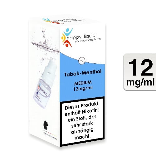 E-Liquid HAPPY LIQUID Tabak-Menthol 12 mg